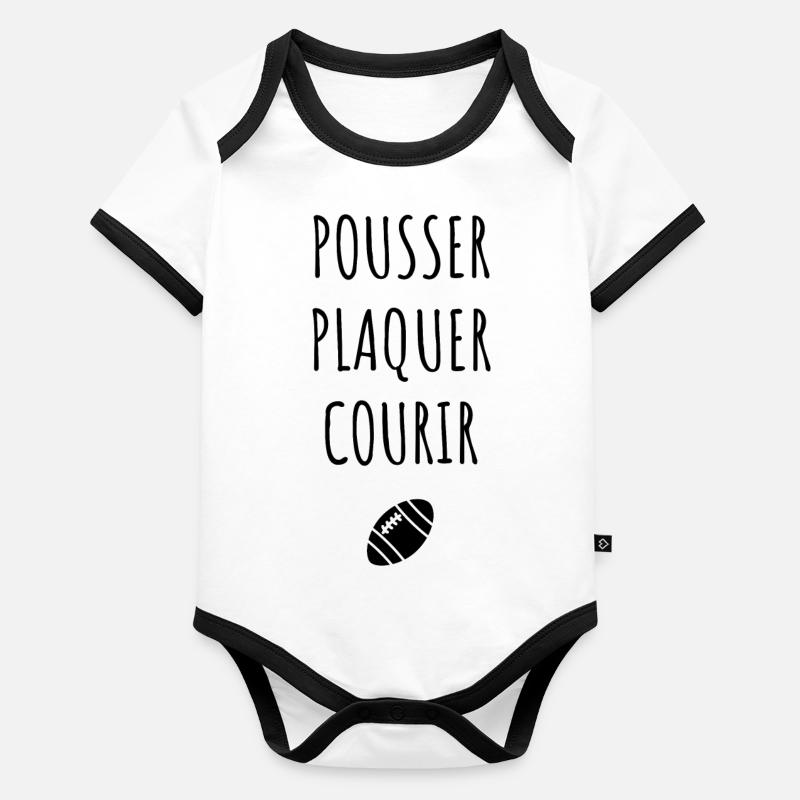 Pousser plaquer courir rugby Body Bébé bio contrasté manches courtes