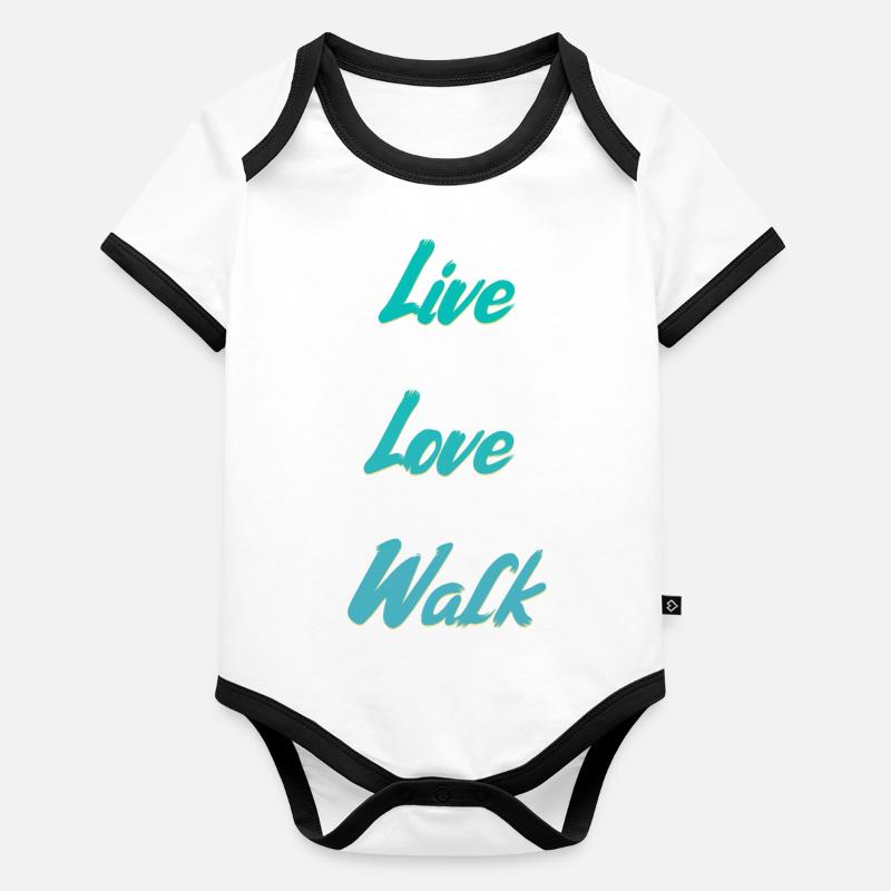 Live Love Walk Baby Bio-Kurzarm-Kontrastbody