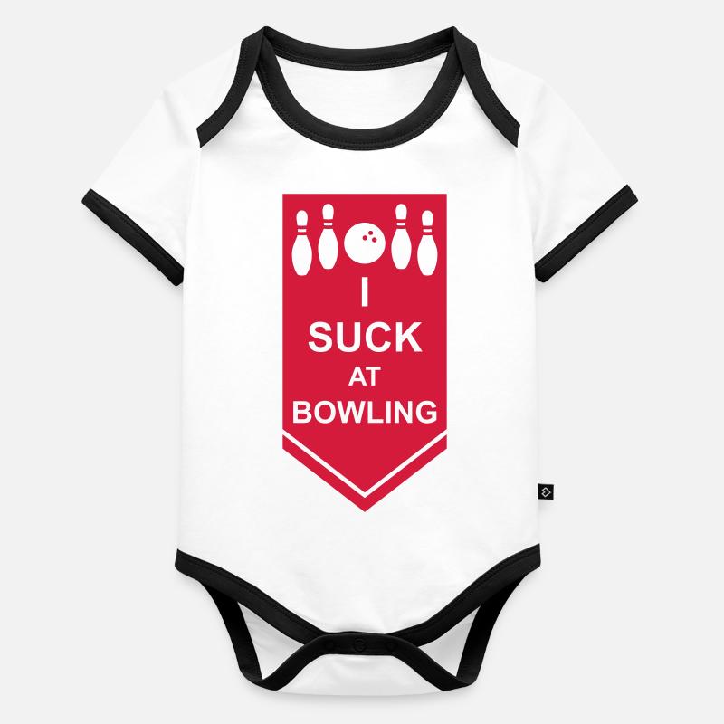 Je suis nul au bowling Body Bébé bio contrasté manches courtes