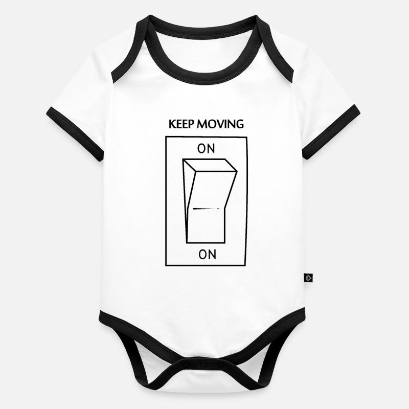 Continuez à avancer Body Bébé bio contrasté manches courtes
