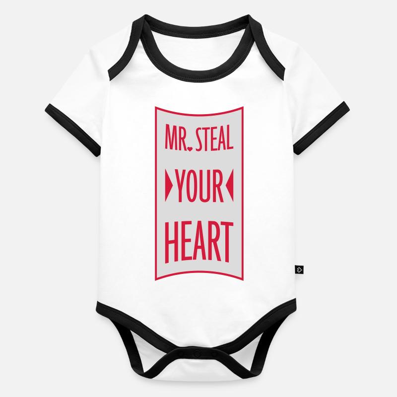 mr steal your heart Baby Bio-Kurzarm-Kontrastbody