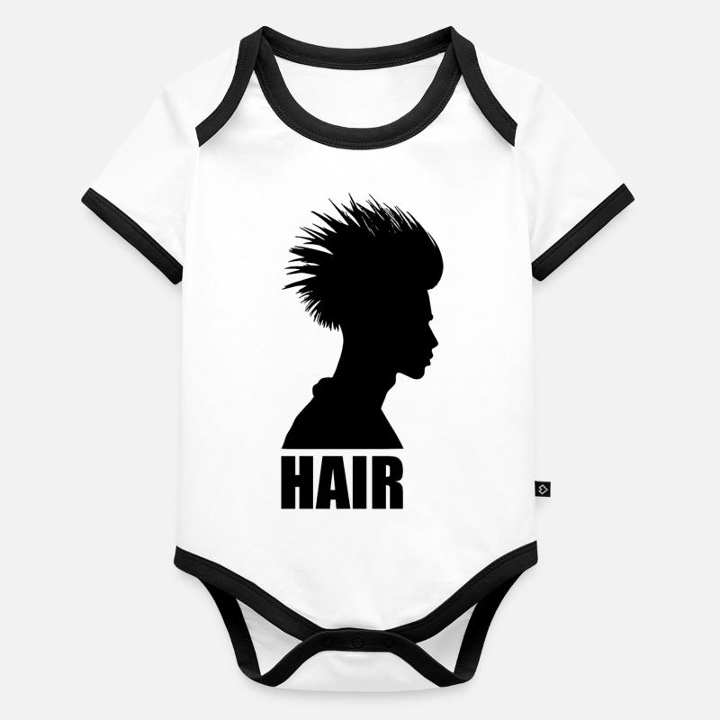 Silouette einer Haarpracht Baby Bio-Kurzarm-Kontrastbody