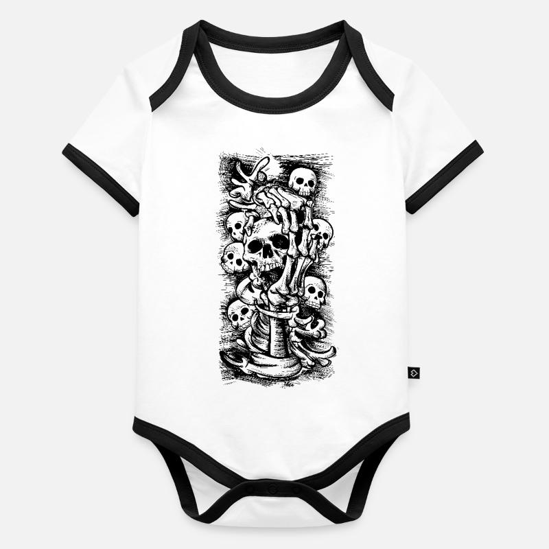 Skulls Organic Baby Contrasting Bodysuit