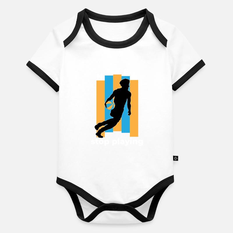 basket-ball basketteur basket-ball lancer de panier dunken Body Bébé bio contrasté manches courtes