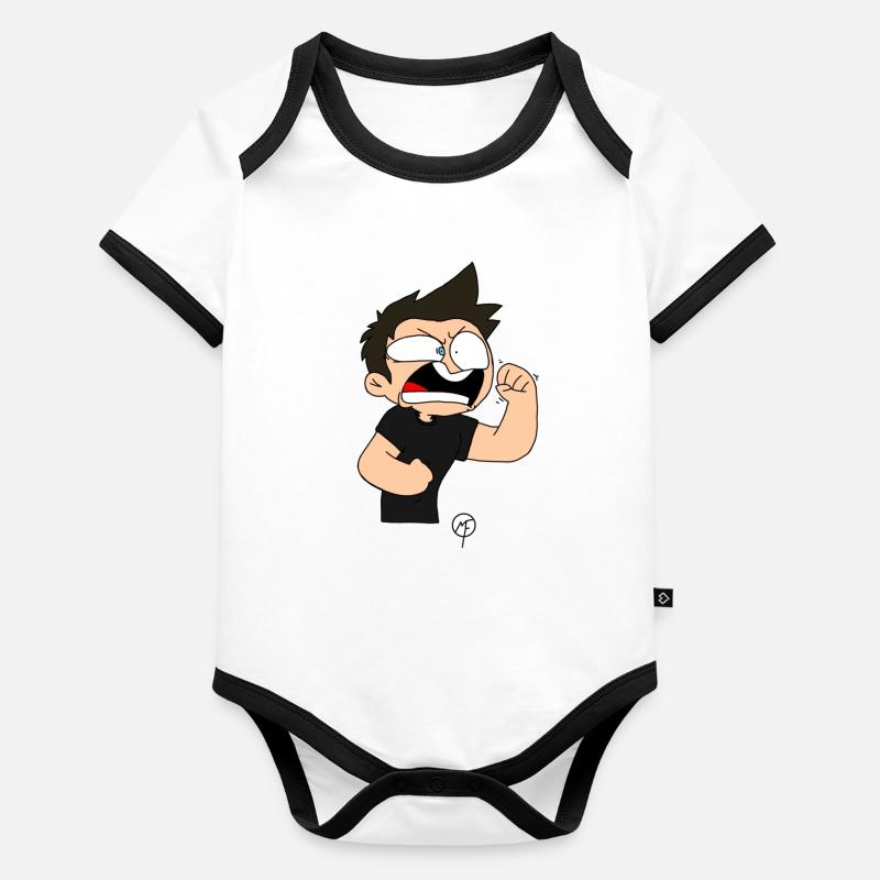 chibi marv angry Organic Baby Contrasting Bodysuit
