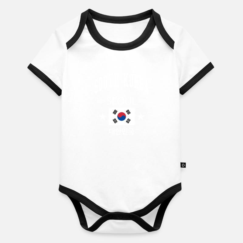 Corée du Sud Body Bébé bio contrasté manches courtes