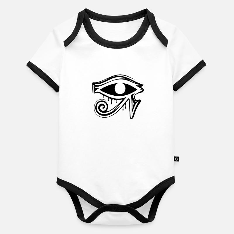 Symbole de l’œil d’Horus en Égypte Body Bébé bio contrasté manches courtes