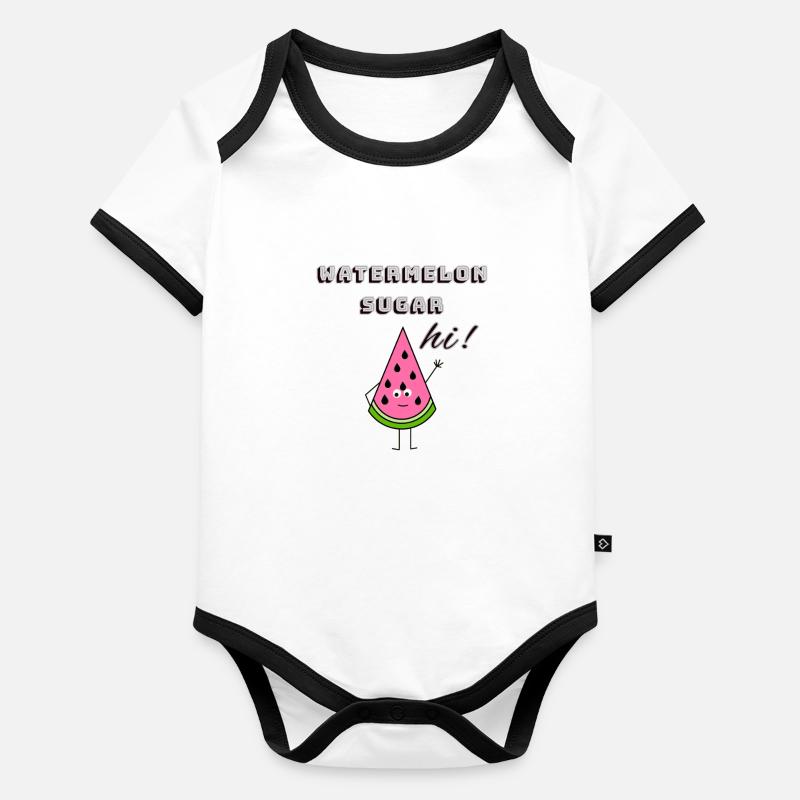 Sucre de pastèque Body Bébé bio contrasté manches courtes