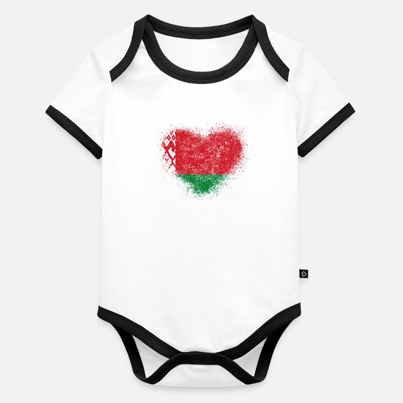 Biélorussie Body Bébé bio contrasté manches courtes