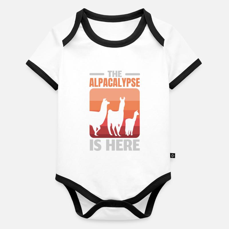 Die Alpakalypse ist da Llama Alpakaflüsterer Baby Bio-Kurzarm-Kontrastbody