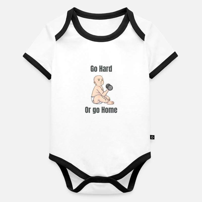 Go hard or go Home Baby Bio-Kurzarm-Kontrastbody