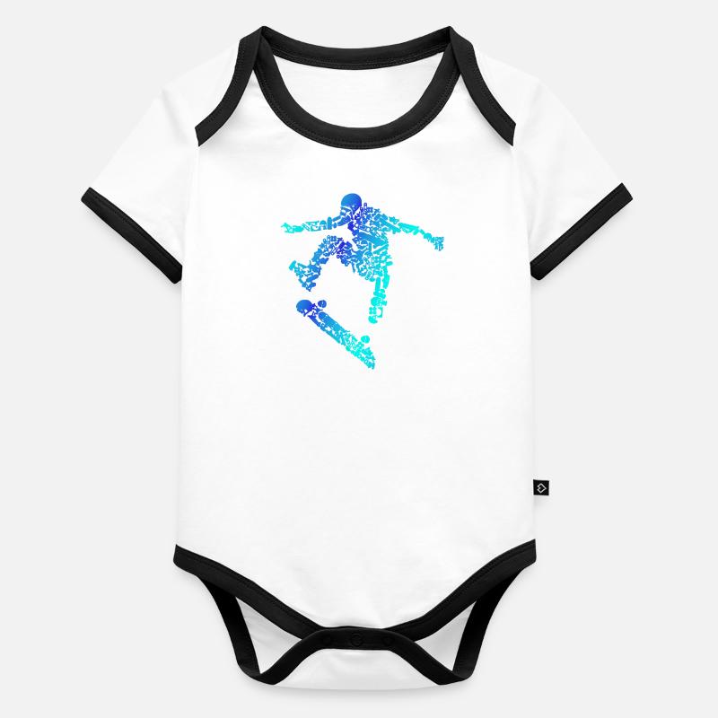 Patineur de longboard Body Bébé bio contrasté manches courtes
