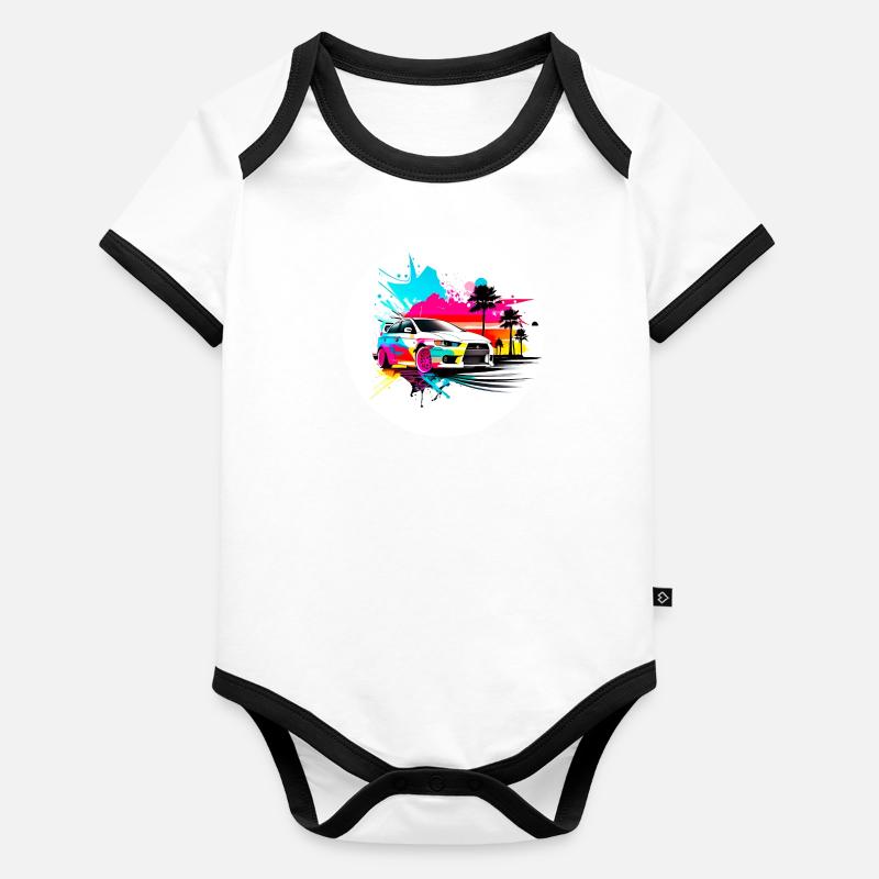 Miami Car 4 Baby Bio-Kurzarm-Kontrastbody
