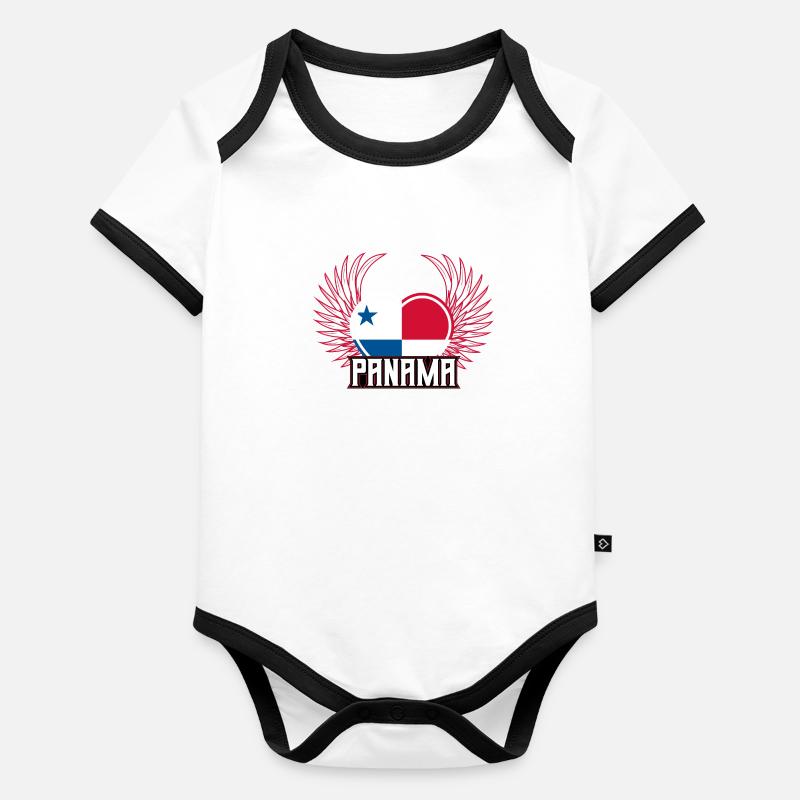 Panama Body Bébé bio contrasté manches courtes