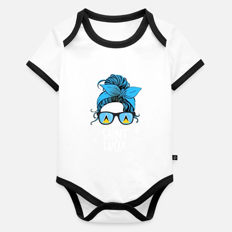 Sainte-Lucie Body Bébé bio contrasté manches courtes