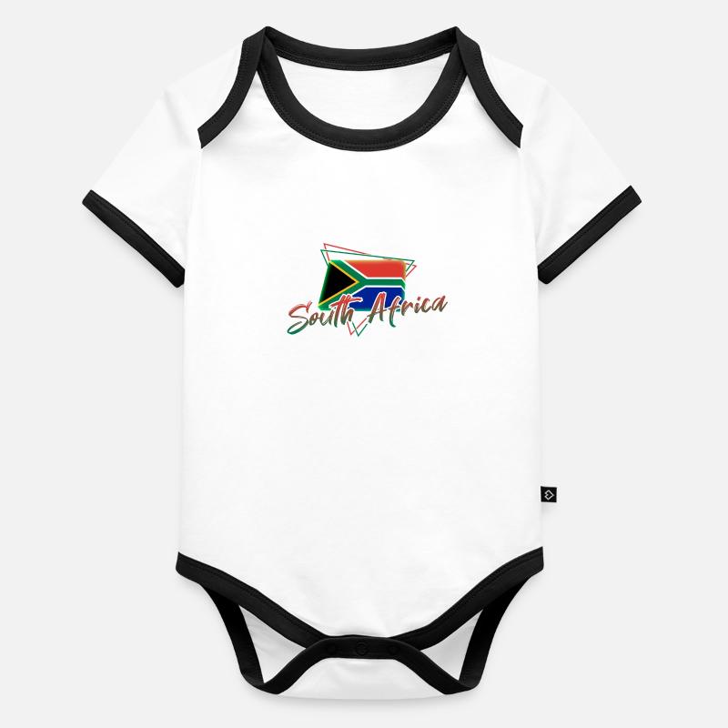 Afrique du Sud Body Bébé bio contrasté manches courtes