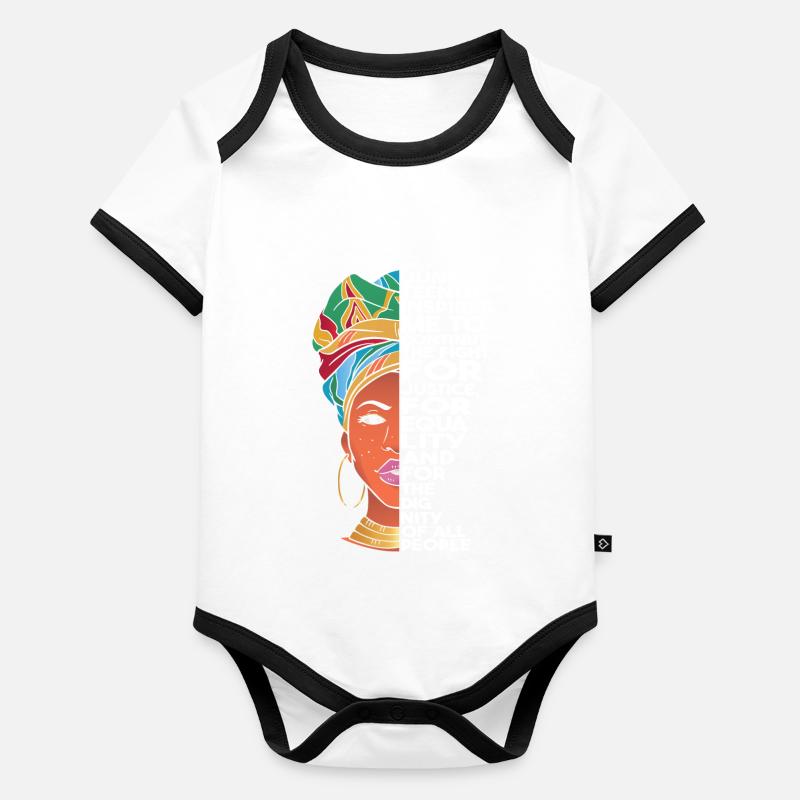 Juneteenth Inspires Me | Freedom Day | June 19th Organic Baby Contrasting Bodysuit