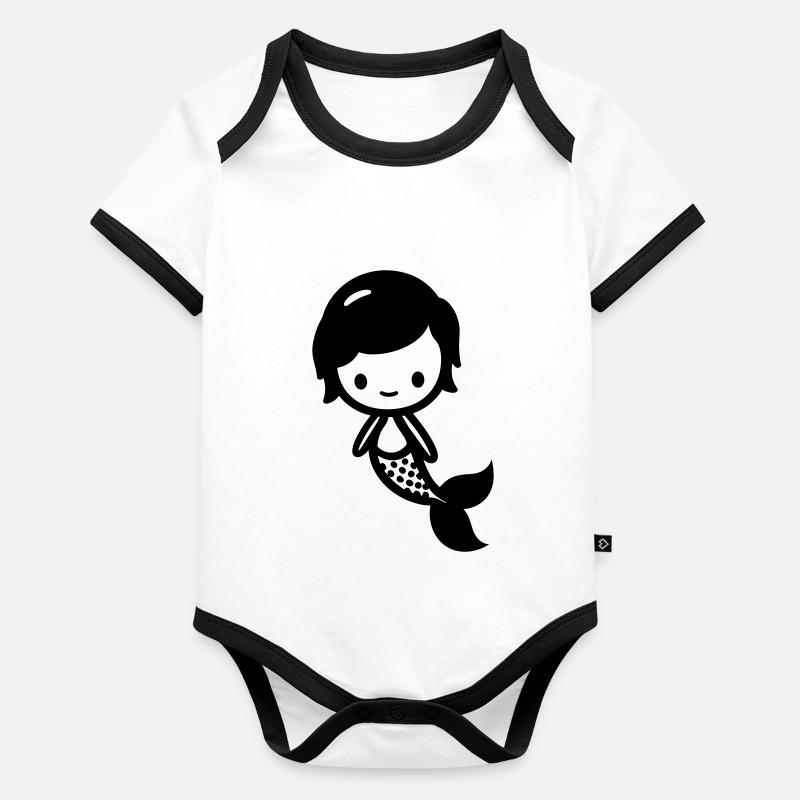 Sirène Body Bébé bio contrasté manches courtes