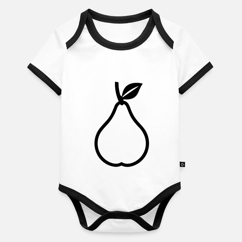 poire Body Bébé bio contrasté manches courtes
