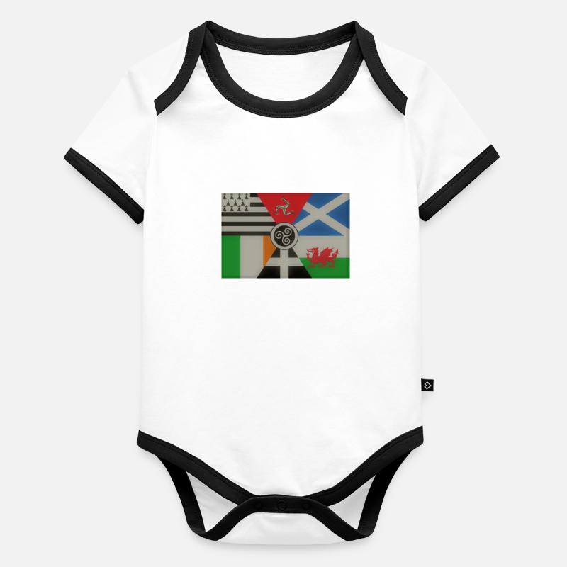 drapeau interceltique Body Bébé bio contrasté manches courtes