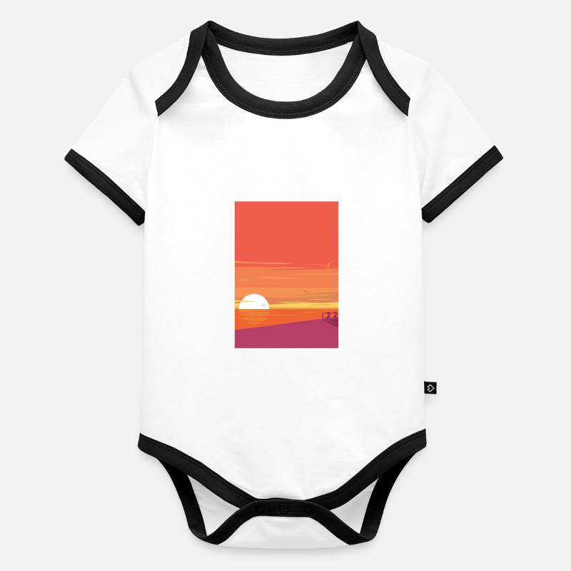 Sunset by the sea Organic Baby Contrasting Bodysuit