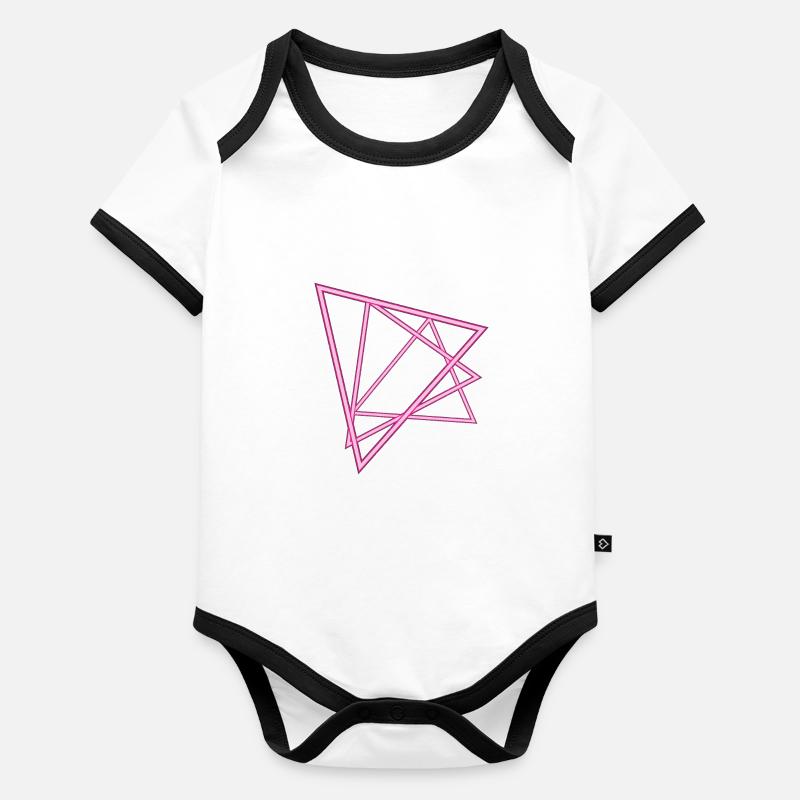 Triangles au néon Body Bébé bio contrasté manches courtes