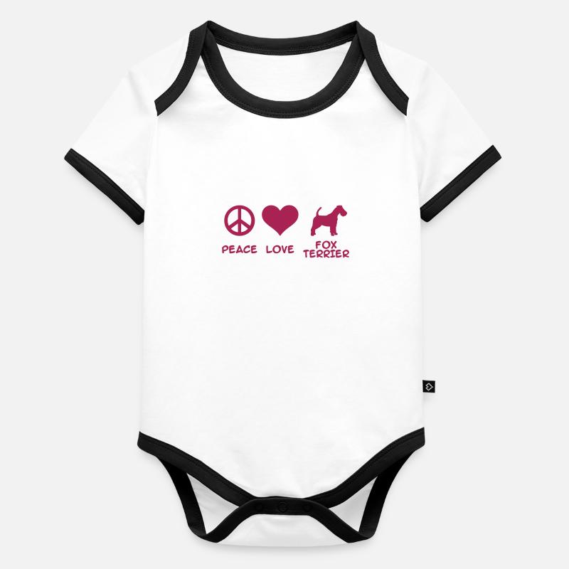 Fox Terrier Body Bébé bio contrasté manches courtes