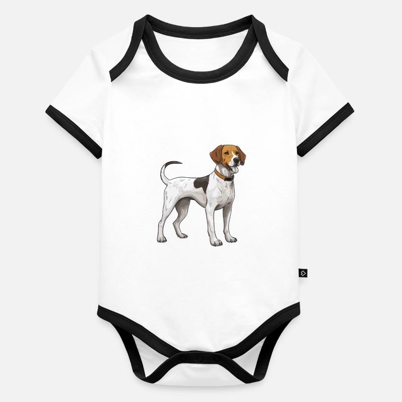 Beagle Hund Baby Bio-Kurzarm-Kontrastbody