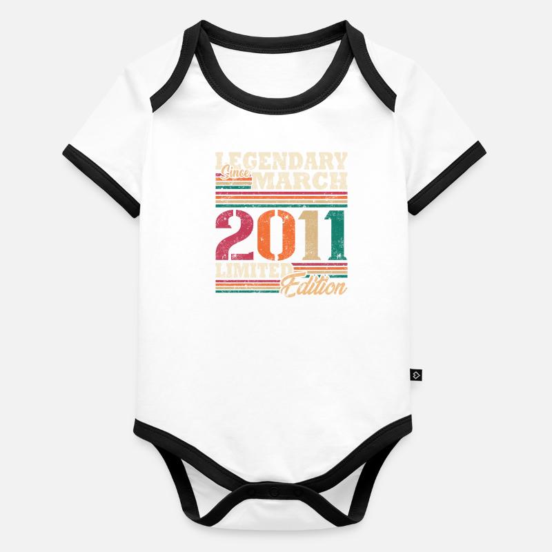 Légendaire Mars 2011 édition limitée Body Bébé bio contrasté manches courtes