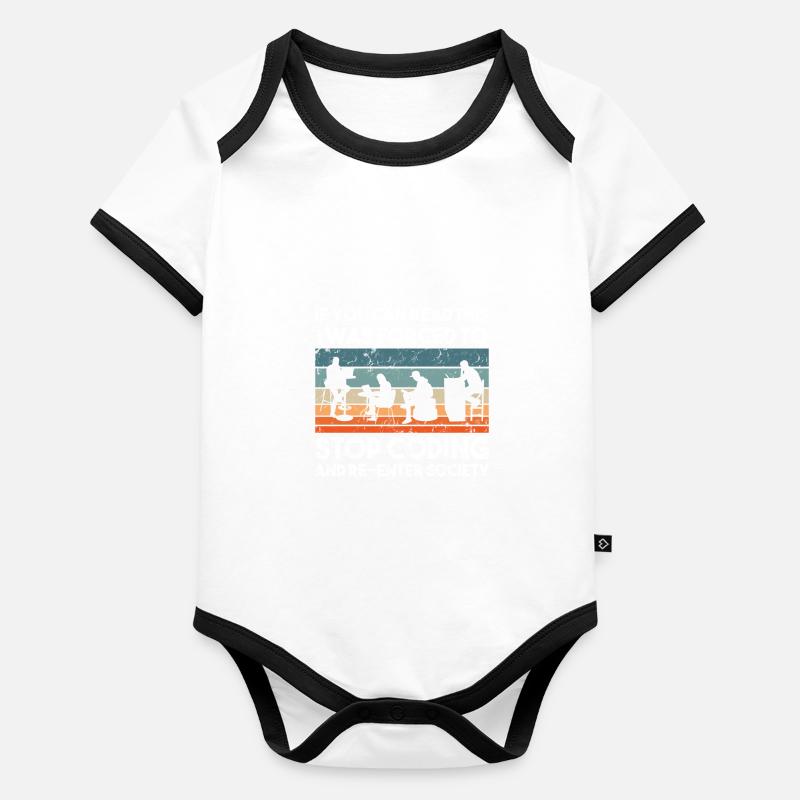 Informaticien / programmeur / programmation Body Bébé bio contrasté manches courtes