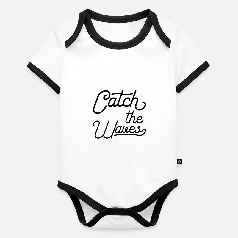 Catch the Waves Baby Bio-Kurzarm-Kontrastbody