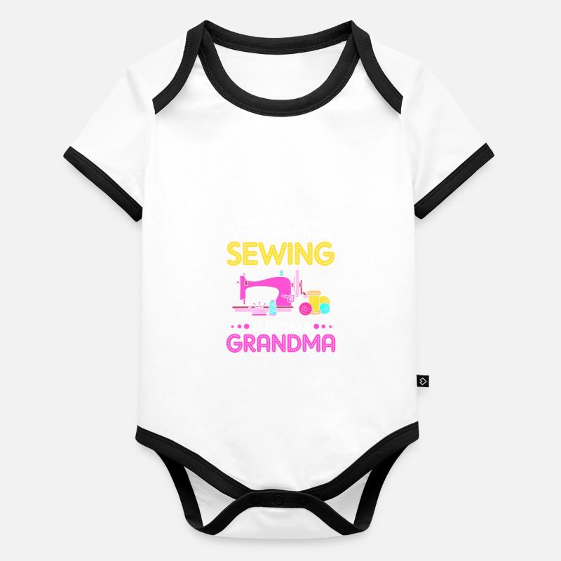 Sewing Machine Seamstress Organic Baby Contrasting Bodysuit