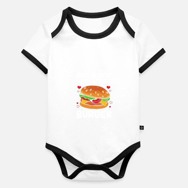 Burger au fromage Body Bébé bio contrasté manches courtes