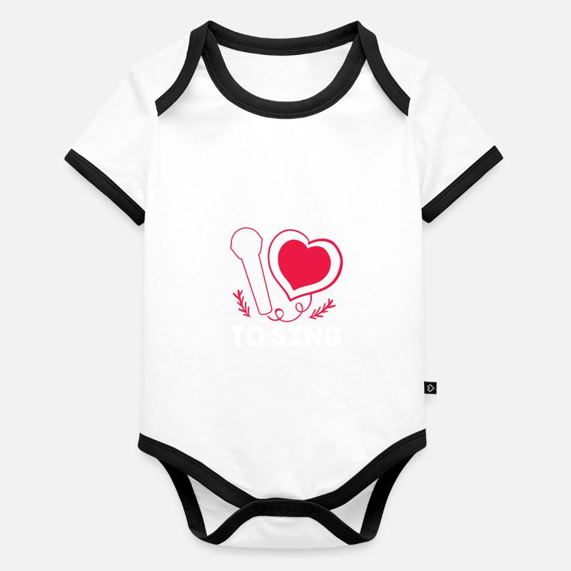 Karaoke Baby Bio-Kurzarm-Kontrastbody