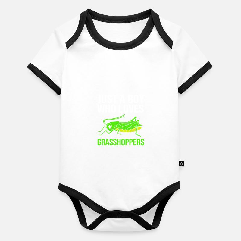 Sauterelle Body Bébé bio contrasté manches courtes
