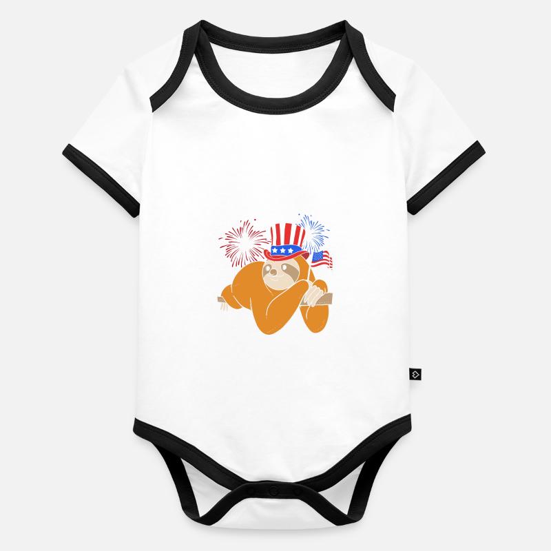 Sloth Organic Baby Contrasting Bodysuit