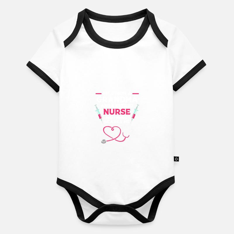 Krankenschwester Rente Baby Bio-Kurzarm-Kontrastbody