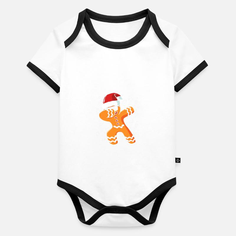 Gingerbread Man Gingerbread Heart Gingerbread Snacking Organic Baby Contrasting Bodysuit
