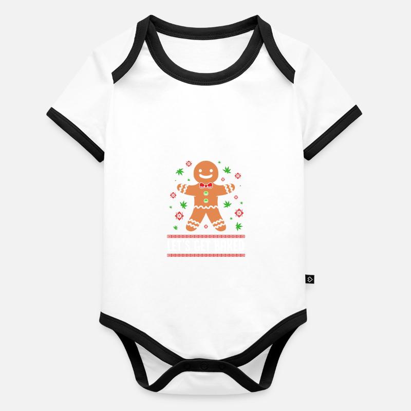 Gingerbread Man Gingerbread Heart Gingerbread Snacking Organic Baby Contrasting Bodysuit