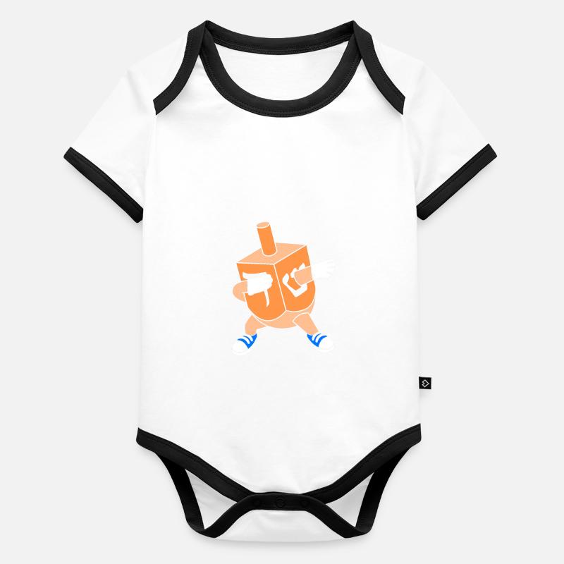 Hanoucca Body Bébé bio contrasté manches courtes