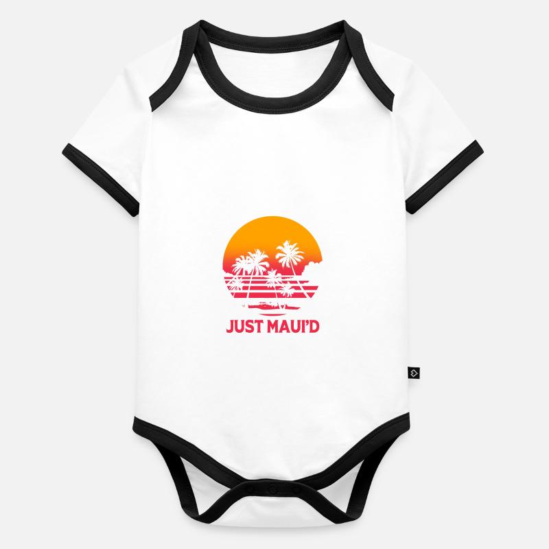 Maui Hawaï Hawaïen Body Bébé bio contrasté manches courtes
