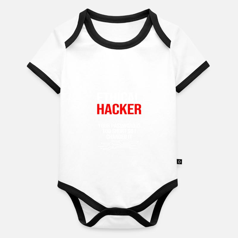 Cyber programmeur cybersécurité Hacker Body Bébé bio contrasté manches courtes