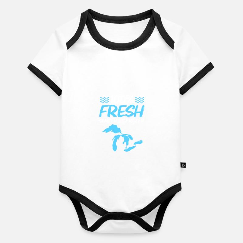 Grands Lacs Body Bébé bio contrasté manches courtes