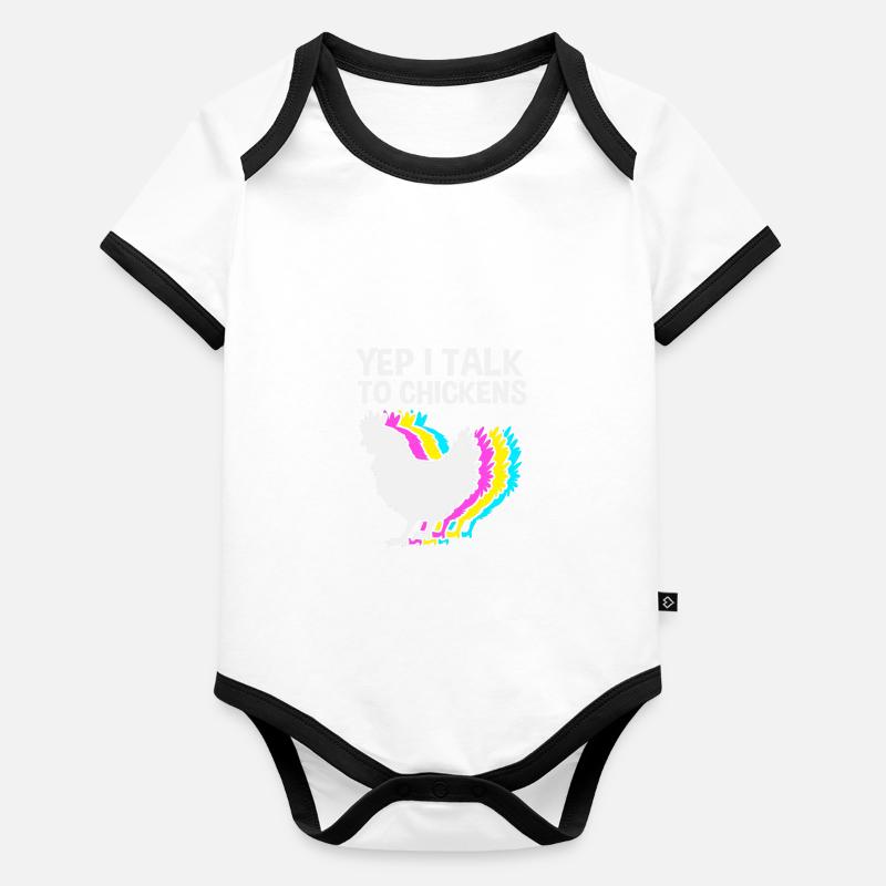 Chicken Poultry Organic Baby Contrasting Bodysuit