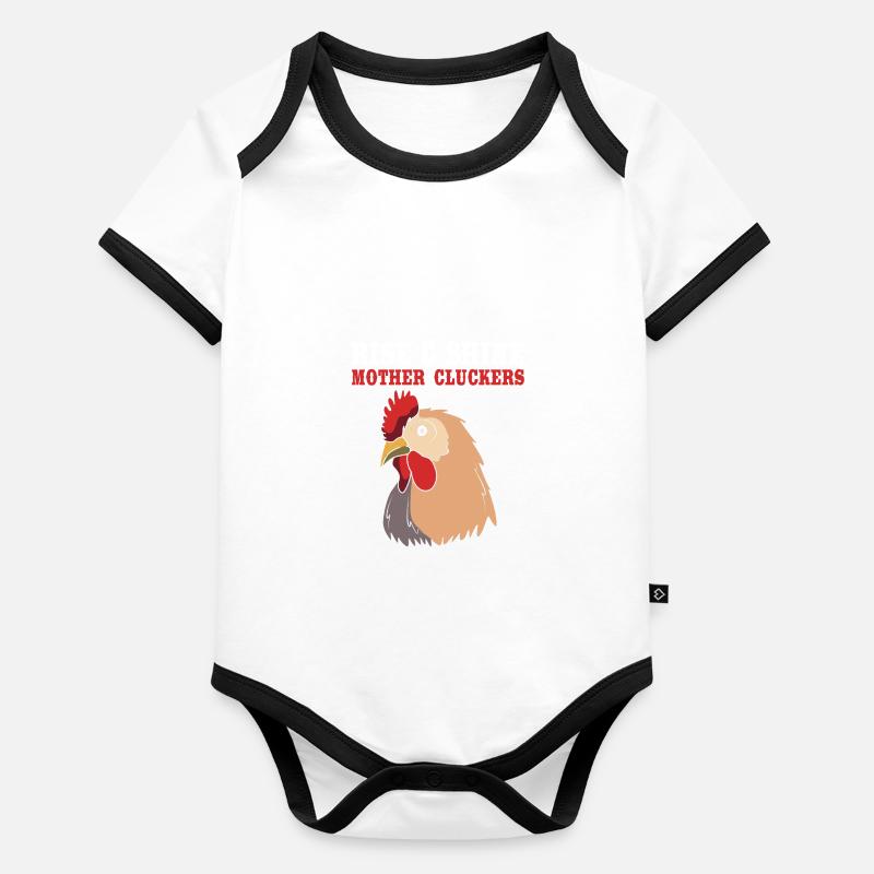 Poulet Volaille Body Bébé bio contrasté manches courtes