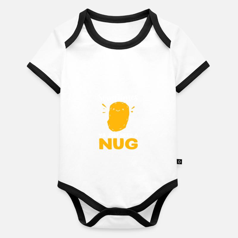 Nuggets de poulet Body Bébé bio contrasté manches courtes
