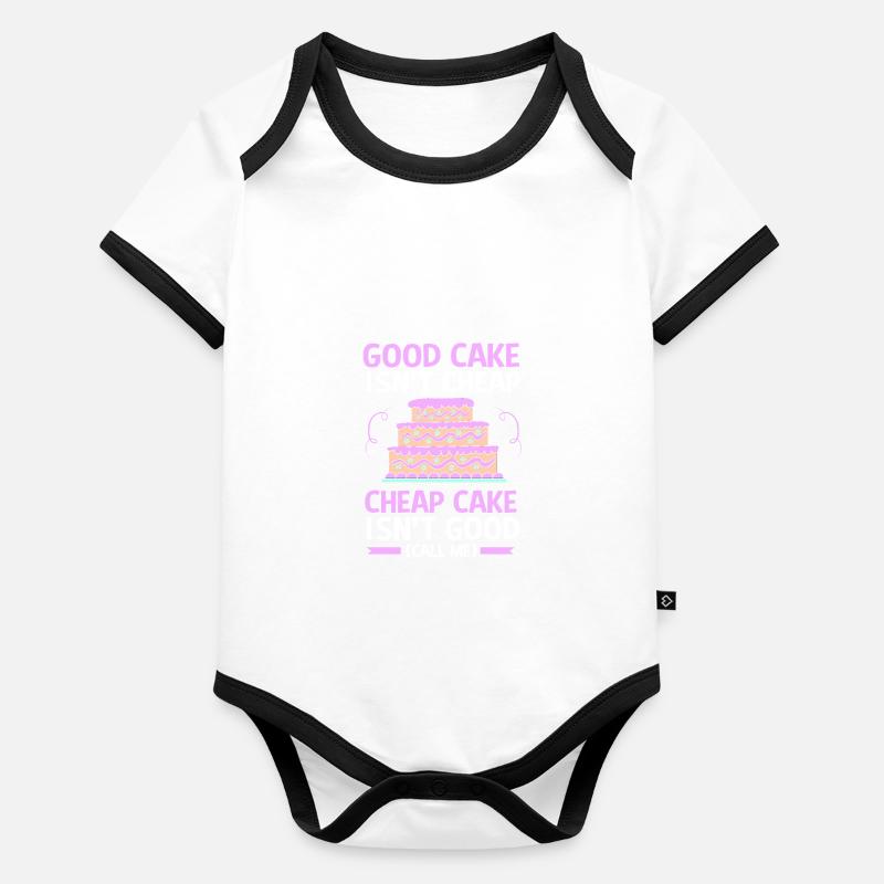 Torte Törtchen Dekoration Kuchen Baby Bio-Kurzarm-Kontrastbody