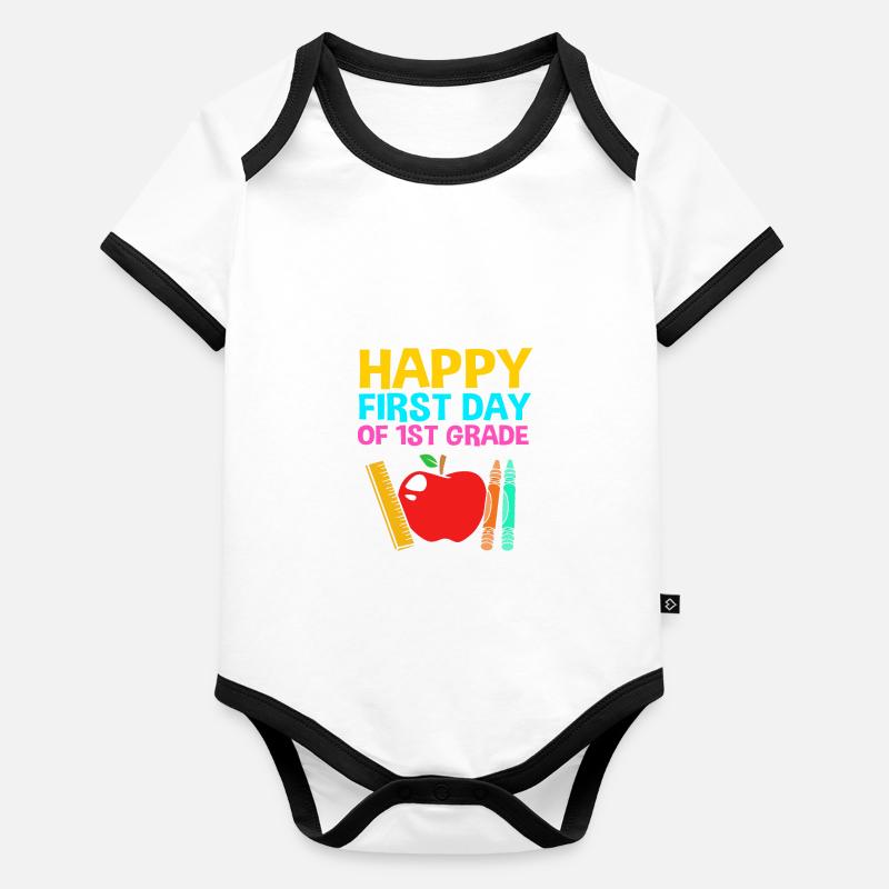 Erstklässler Baby Bio-Kurzarm-Kontrastbody