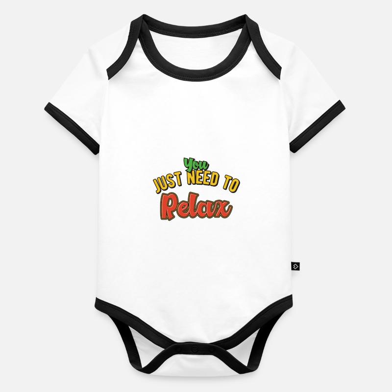 Vous avez juste besoin de vous détendre Body Bébé bio contrasté manches courtes