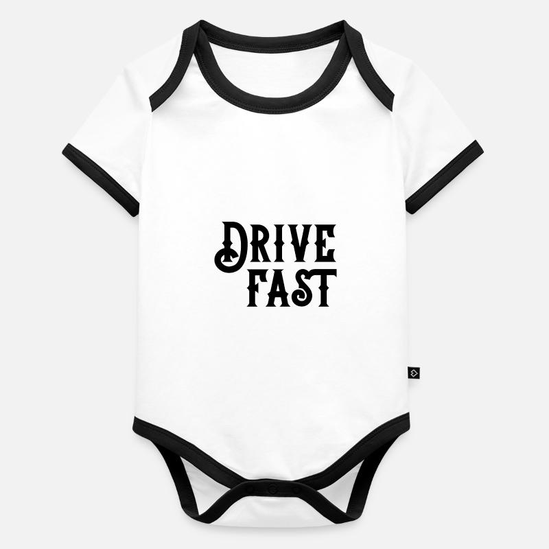 Drive fast Baby Bio-Kurzarm-Kontrastbody
